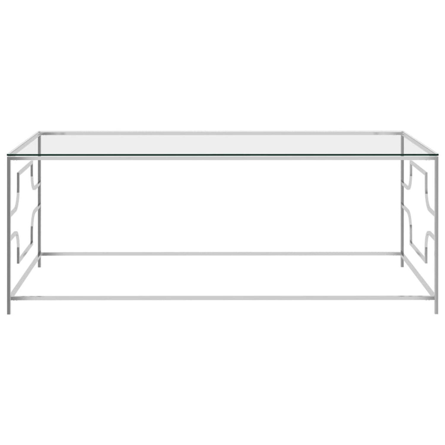 Couchtisch Silbern 120x60x45 Cm Edelstahl Und Glas günstig online kaufen