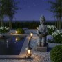 Relaxdays Buddha Figur Polyresin Grau Wetterfest Frostsicher 43 cm x 16 cm x 15 cm_5