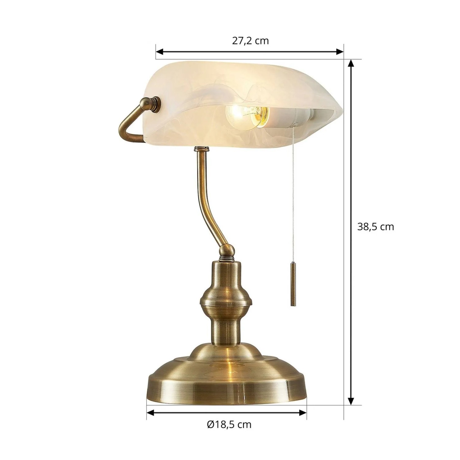 Lindby Tischlampe Profina 9627208 Retro Vintage Antik in Bronze aus Metall 1-flammig E27 Arbeitszimmerleuchte_4
