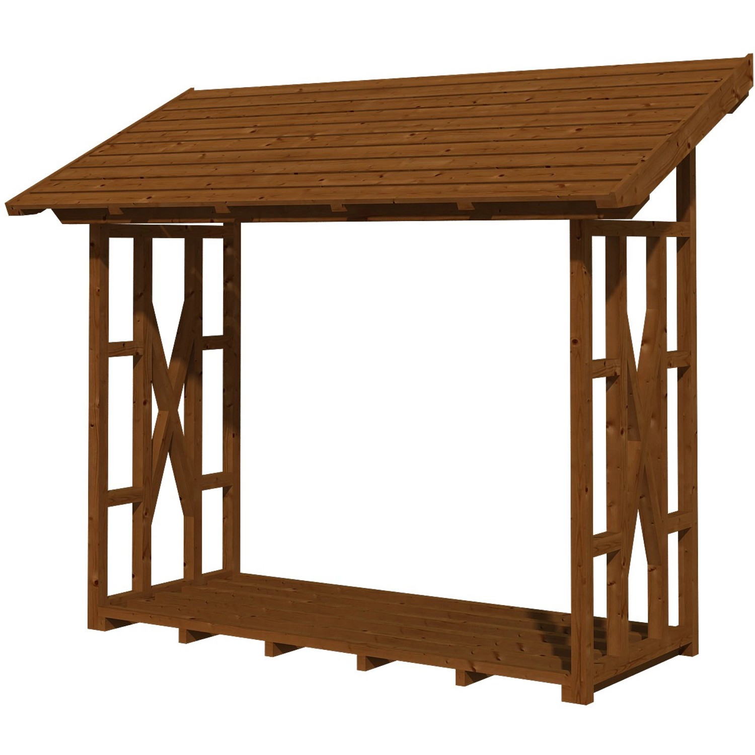 Skan Holz Holzunterstand Paul 2 290 x 126 cm Nussbaum günstig online kaufen