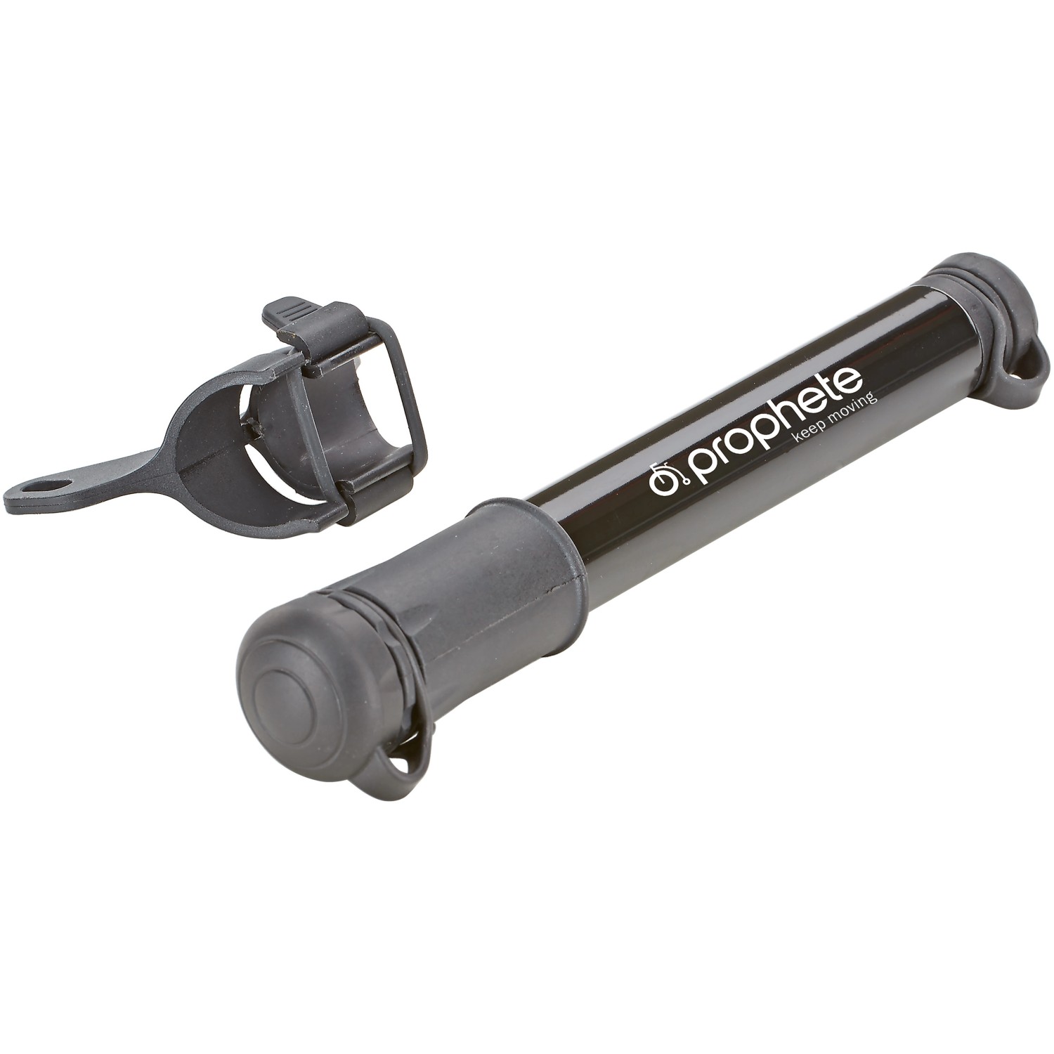 Prophete Mini-Luftpumpe mit Halterung, geeignet für alle Ventilarten. Kompakte Fahrradpumpe.
