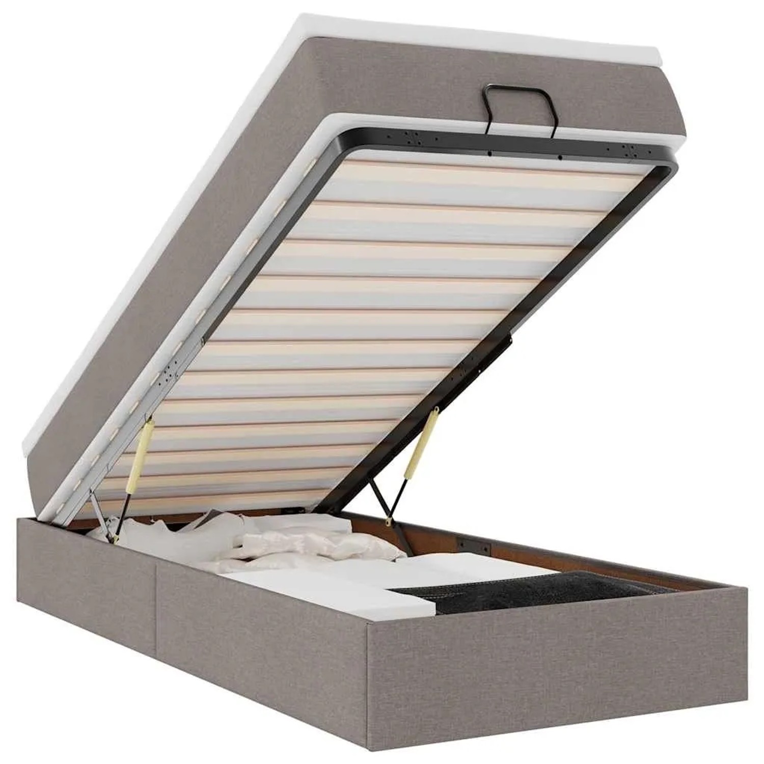 Thumbnail - vidaXL Ottoman-Bett mit Matratze Taupe 90x190 cm Stoff 3311075