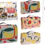 Picknickdecke mit Obstdesign, Fleece, wasserfest, 130x150 cm, verschiedene Designs.