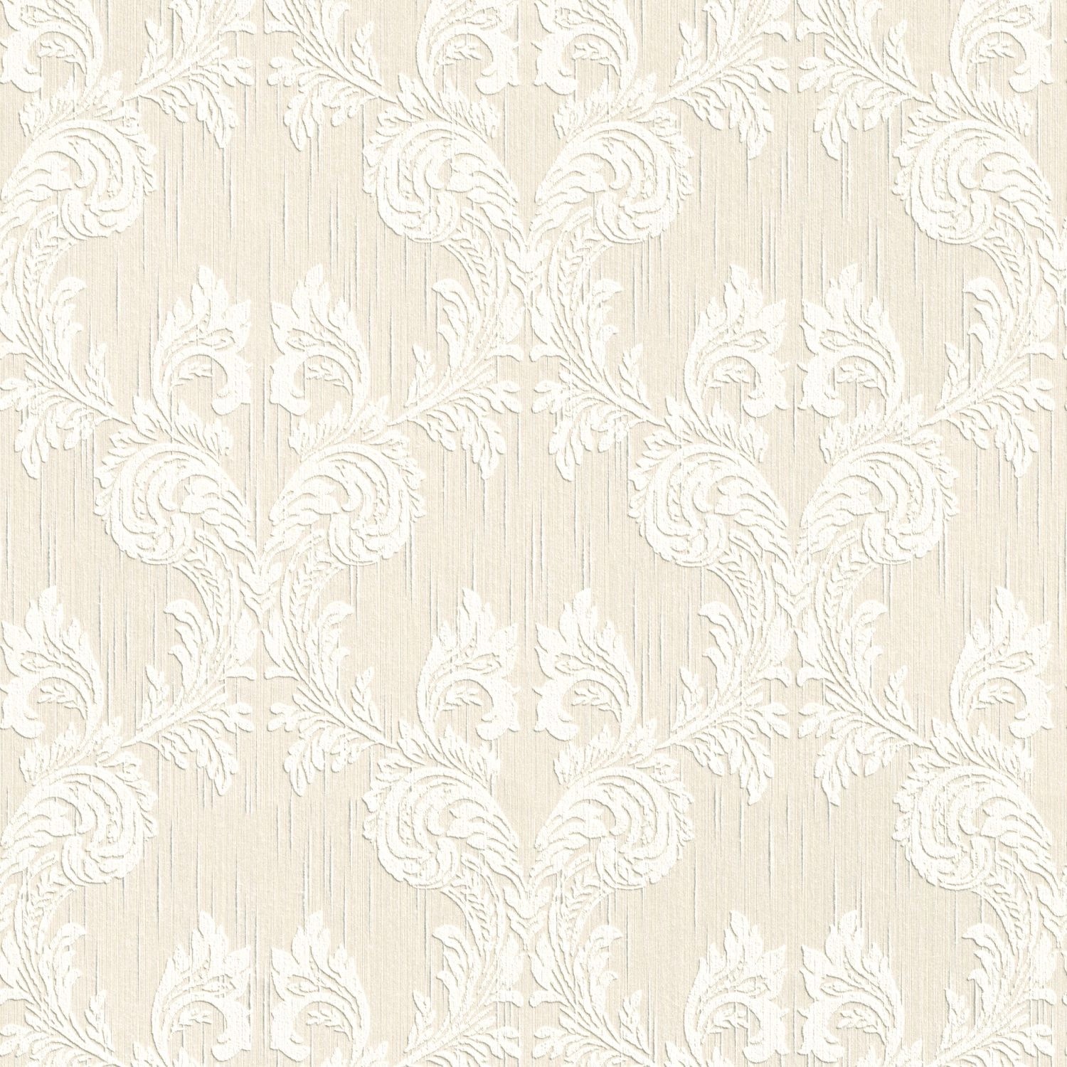 PROFHOME 956307-GU Textiloptik Tapete Barock Matt Creme Beige 0,53 m x 10,0 günstig online kaufen
