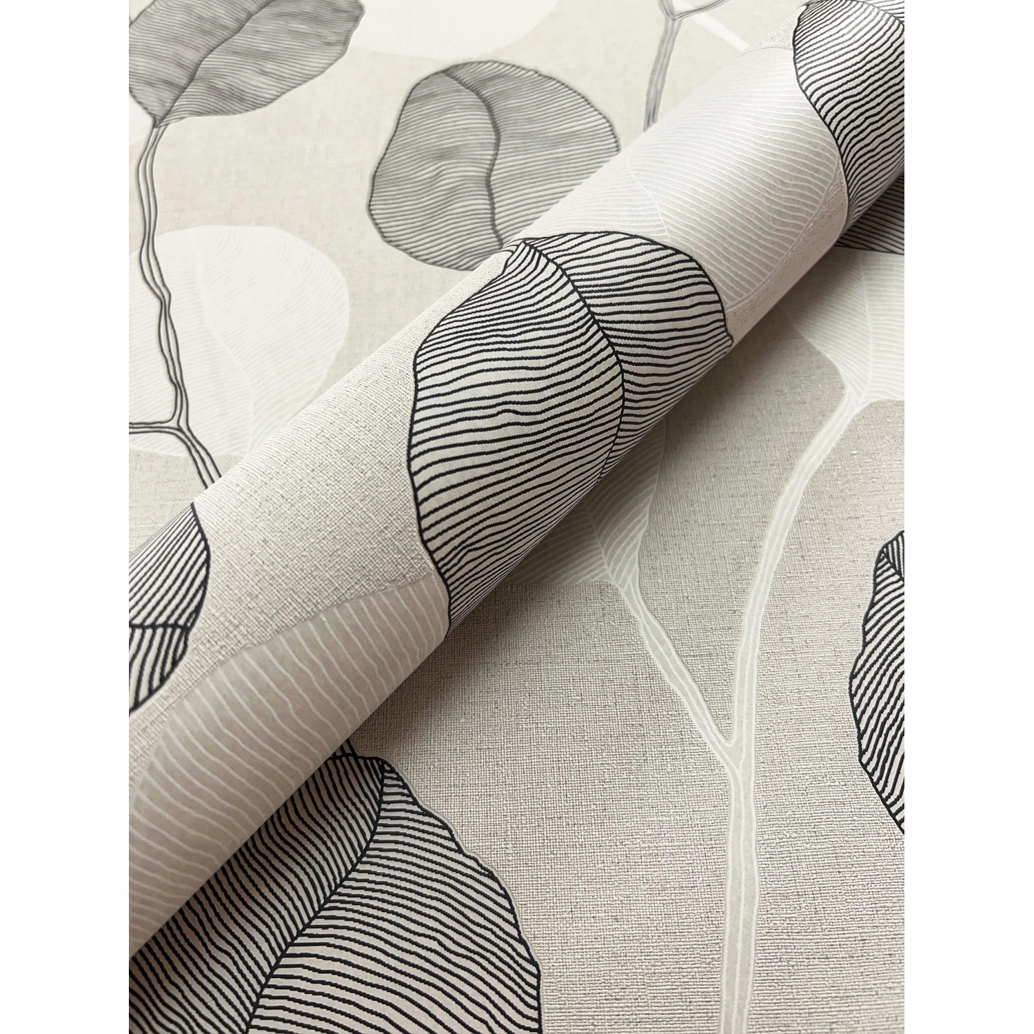 Newroom Vliestapete Nerin Grey Blätter Floral FSC® günstig online kaufen