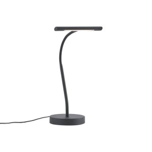 Schwarze Art Deco Tischleuchte QAZQA Tableau mit LED, flexible Leselampe für den Schreibtisch.