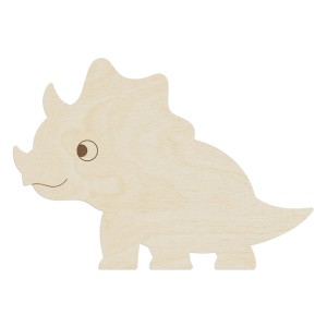 Wanddeko Dino Triceratops aus Holz (Pappel, 42,6x30cm) für Kinderzimmer.