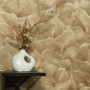 Erismann Vliestapete Fashion for Walls Floral Glow Gold mit Blumenmuster und Glanzeffekt.