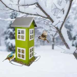 Relaxdays Vogelhaus Eisen Grün zum Aufhängen 26 cm x 12 cm x 12 cm 0,5 kg