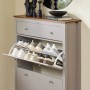 SoBuy Schuhschrank Schmal mit Schublade Schuhkommode mit 2 Klappen 80x108x25cm Hellbraun FSR89-KA_7
