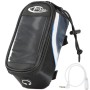Tectake Fahrradtasche mit Rahmenbefestigung, schwarz, grau, blau, inklusive Audio-Verlängerung.