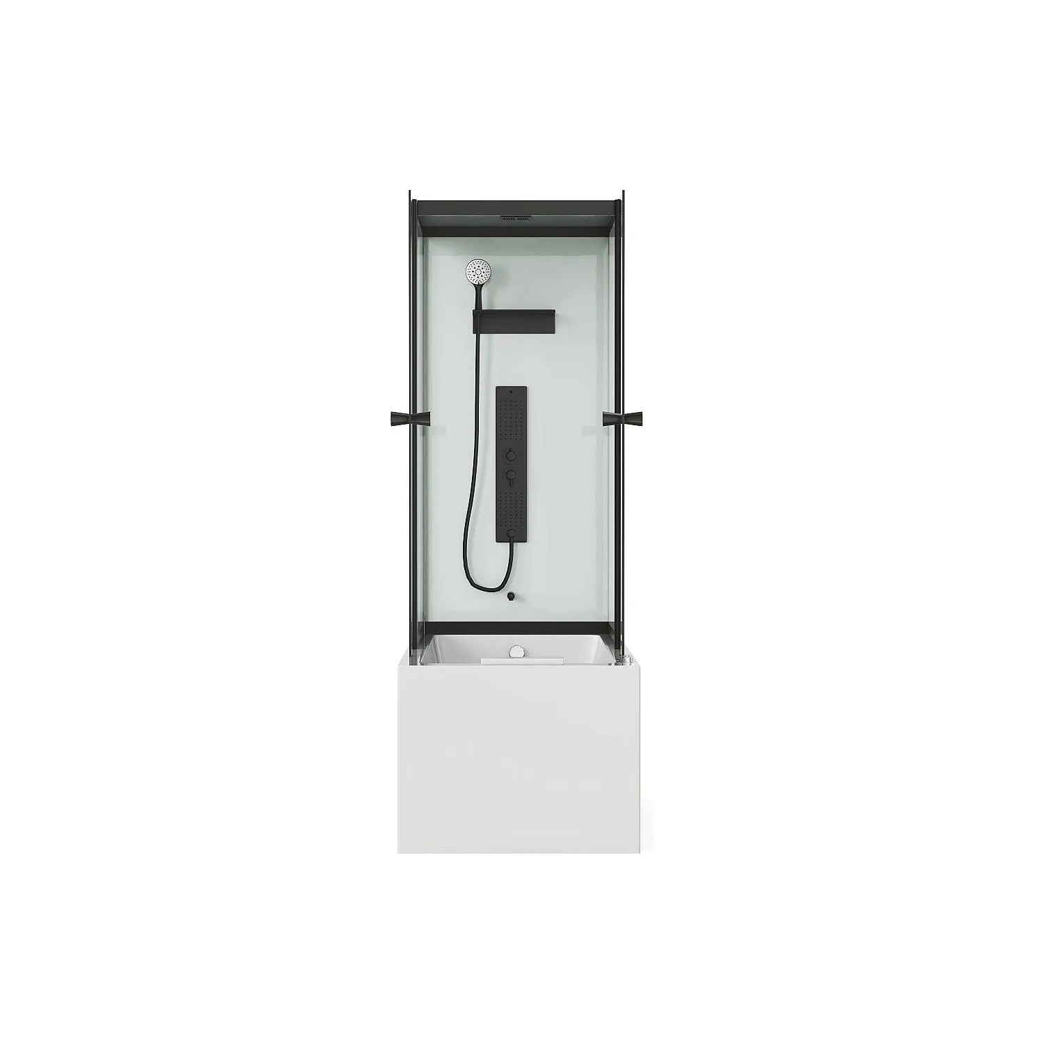 Vente-unique Duschbadewanne Daria Schwarz  Weiß 150 cm