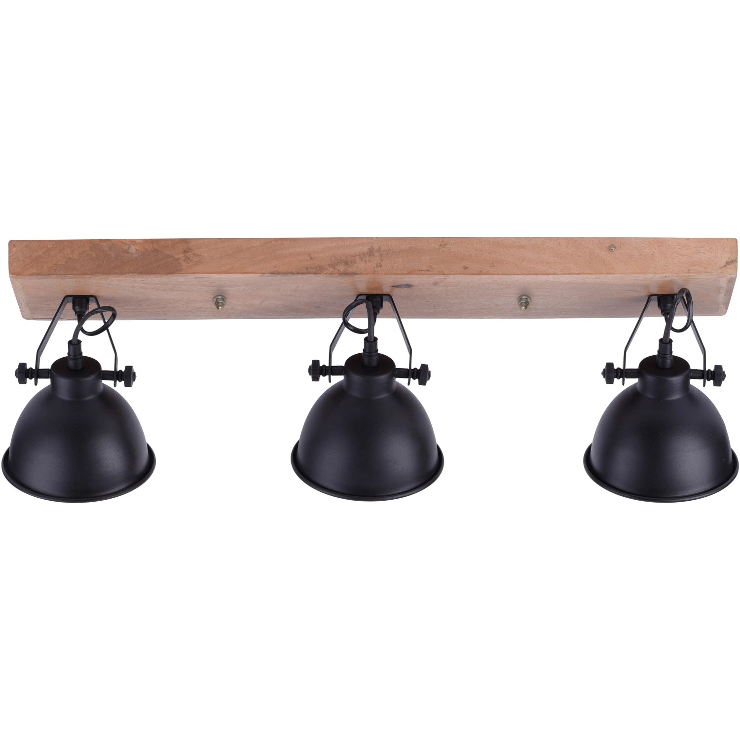 Just Light Wand- und Deckenleuchte Samia, schwarz, 3-flammig, im Vintage-Look.