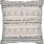 Dekoratives Kissen Ancient Secrets, 43x43 cm, off-white und schwarz mit Muster.