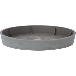 Grauer, runder Nova Vita Untersetzer (Ø 50 cm) für Pflanzkübel, ideal für den Außenbereich.