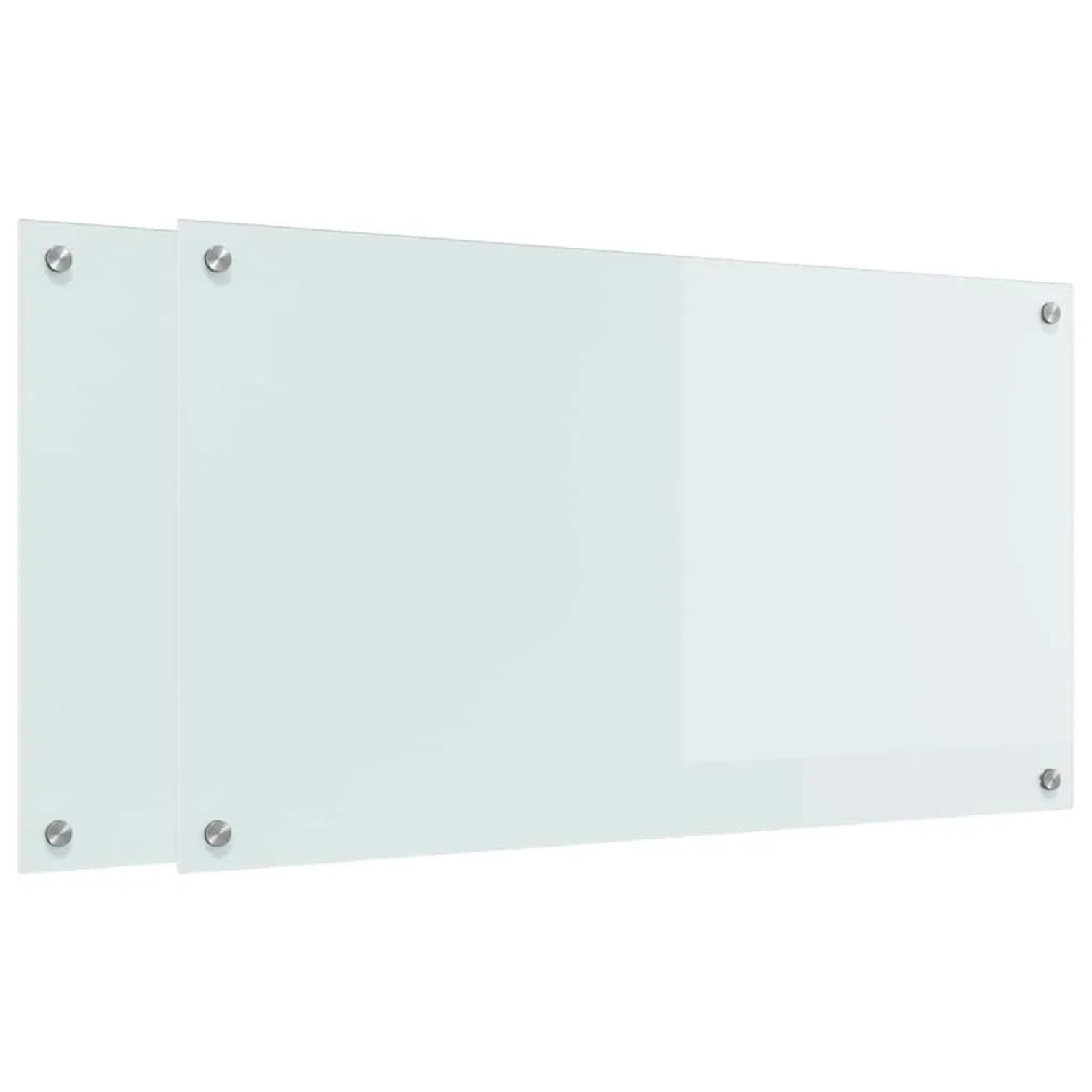 vidaXL Küchenrückwand 2 Stk Weiß 90 x 50 cm Gehärtetes Glas 3415525