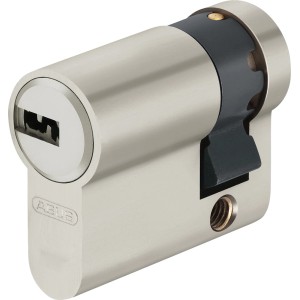 Abus Profilzylinder D6XNP 10/30, Türzylinder aus Metall in Silber.