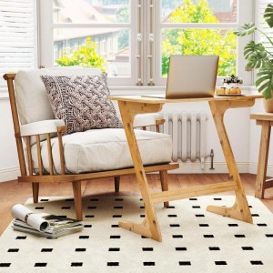 Costway Beistelltisch Z-förmiger Sofatisch Aus Für Laptop Bambus Natur