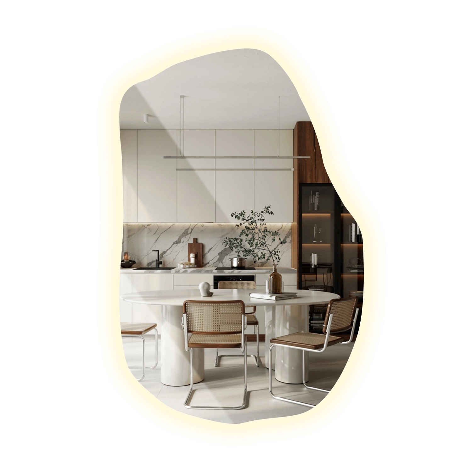 Tulup LED Spiegel Spiegel Unregelmäßige Form LED 70x45,5 cm LED Spiegel Unr günstig online kaufen