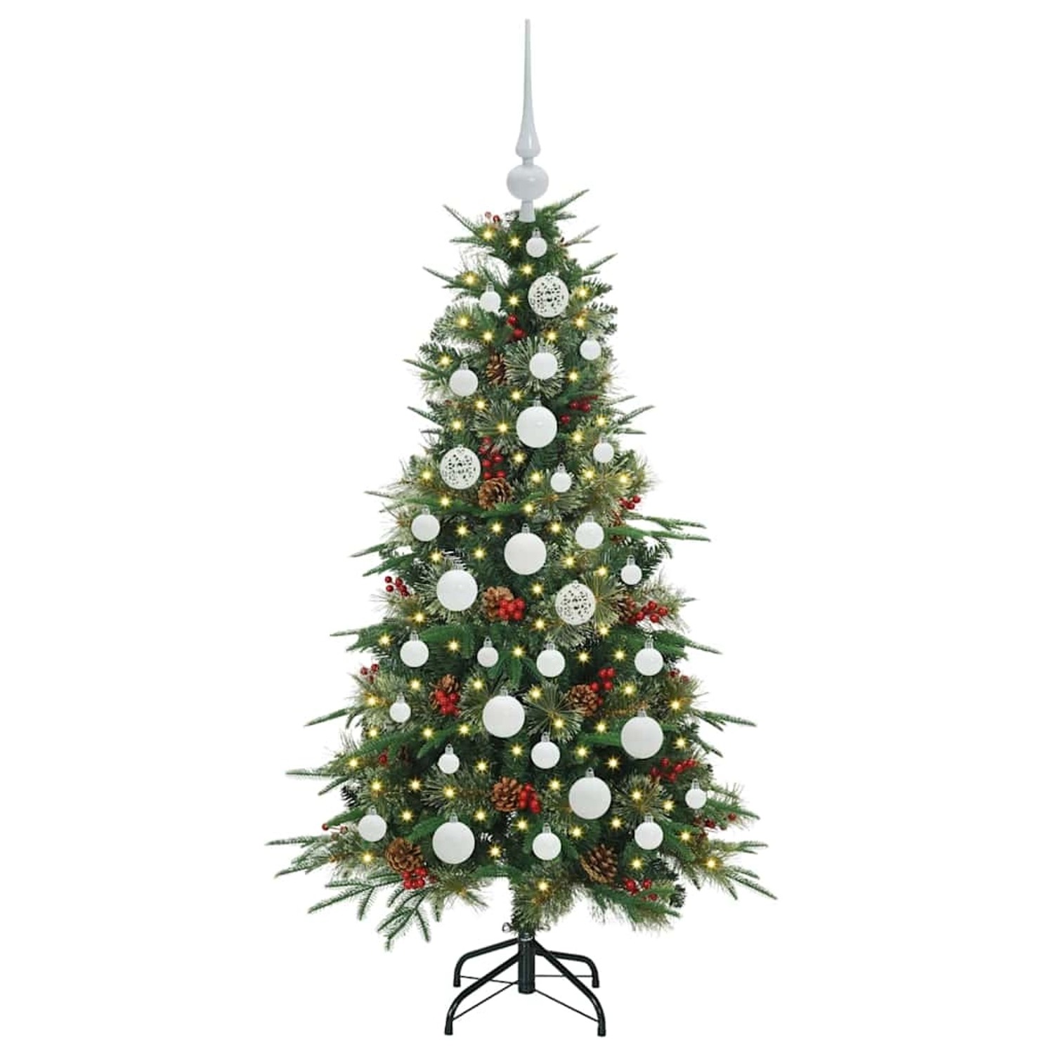 vidaXL Künstlicher Klappbarer Weihnachtsbaum Grün 120 cm PE und PVC 3397396