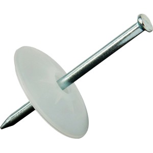 Nagelscheibe 3,3 mm x 50 mm mit 34 mm Nagel, zur Befestigung von z.B. Rohren.