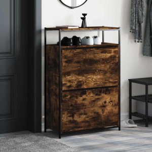 vidaXL Schuhschrank Räuchereiche 75x34x112 cm Holzwerkstoff 840036