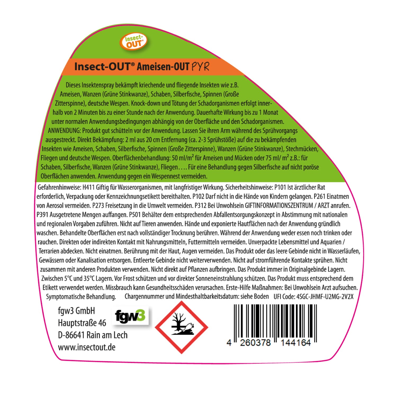 Insect-Out Ameisen-Out PYR 500ml Spray zur biologischen Schädlingsbekämpfung von Ameisen.