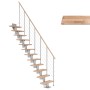 Dolle Mittelholmtreppe Dublin, Buche perlgrau, mit Edelstahlgeländer und 11 Stufen. Ideal für den Selbsteinbau.