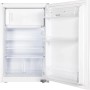 Respekta Kühlschrank (88 cm) für Küchenzeile Oliver, Tür geöffnet, Innenraum mit Fächern und Gefrierfach.