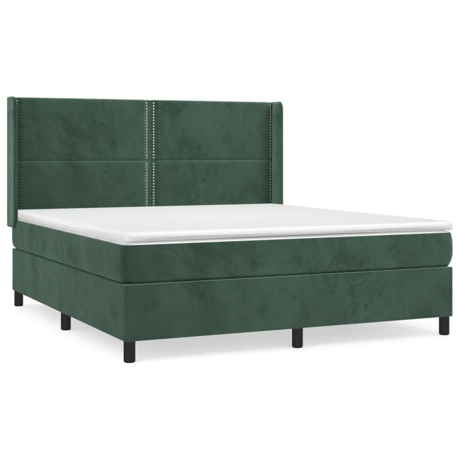 vidaXL Boxspringbett mit Matratze Dunkelgrün 180x200 cm Samt1468229 günstig online kaufen