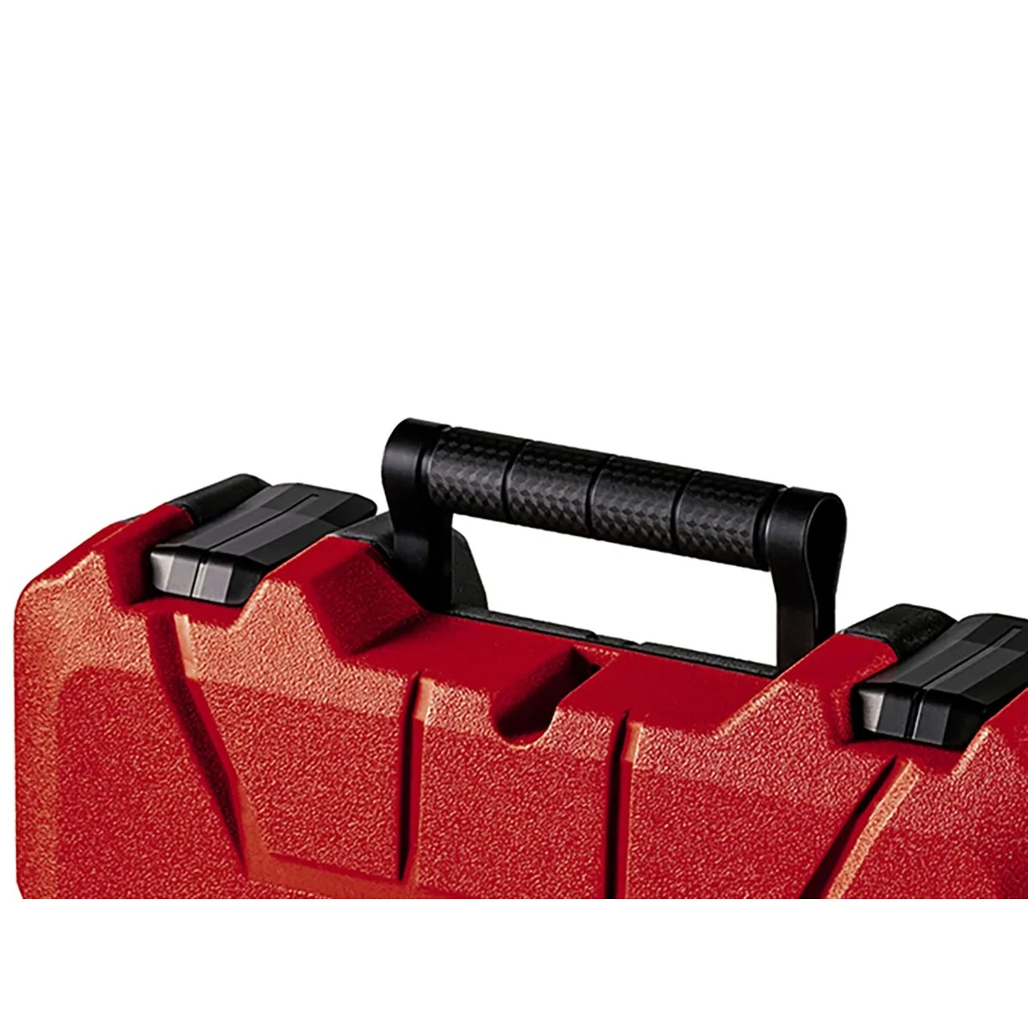 Einhell E-Box Werkzeugkoffer, roter Koffer mit schwarzem Tragegriff.