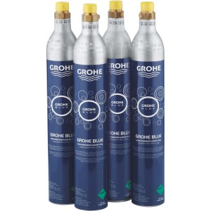 Grohe Blue CO2-Flaschen Starter-Set mit 4 Flaschen à 425g für Wassersprudler.