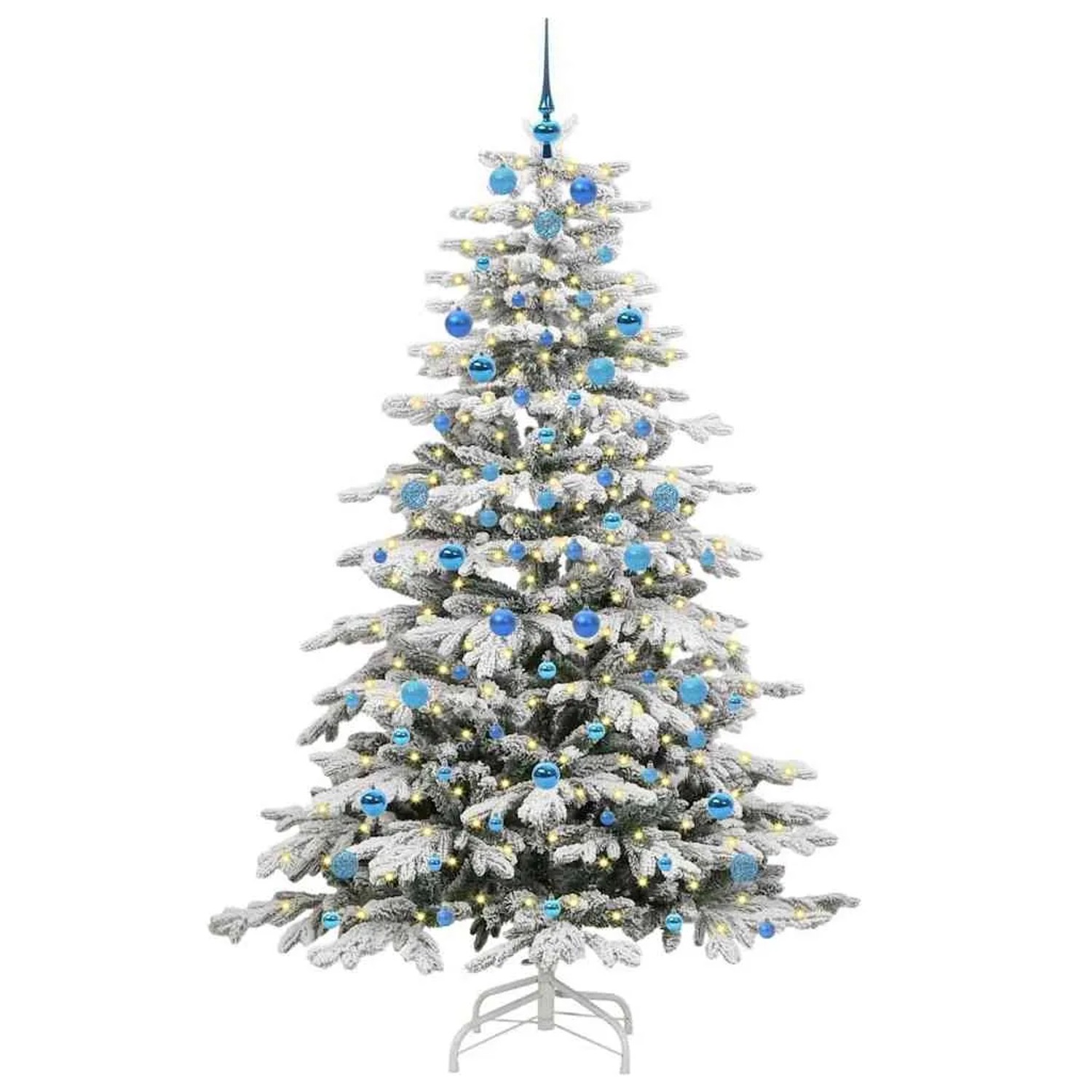 vidaXL Künstlicher Klappbarer Weihnachtsbaum Weiß 210 cm PE und PVC 3395656