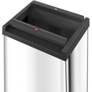 Hailo Mülleimer Big-Box Swing XL, 52 l, silberfarben, mit Schwingdeckel und Klemmrahmen für Müllbeutel.