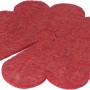 3er Set rote Mulchscheibe in Blumenform, 42x43cm, aus Kokosfaser für Garten und Beet.