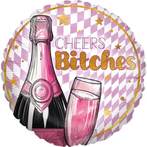 Party Factory Folienballon Bachelorette Bling Bling Motiv 1 Rosa Ø 45 cm