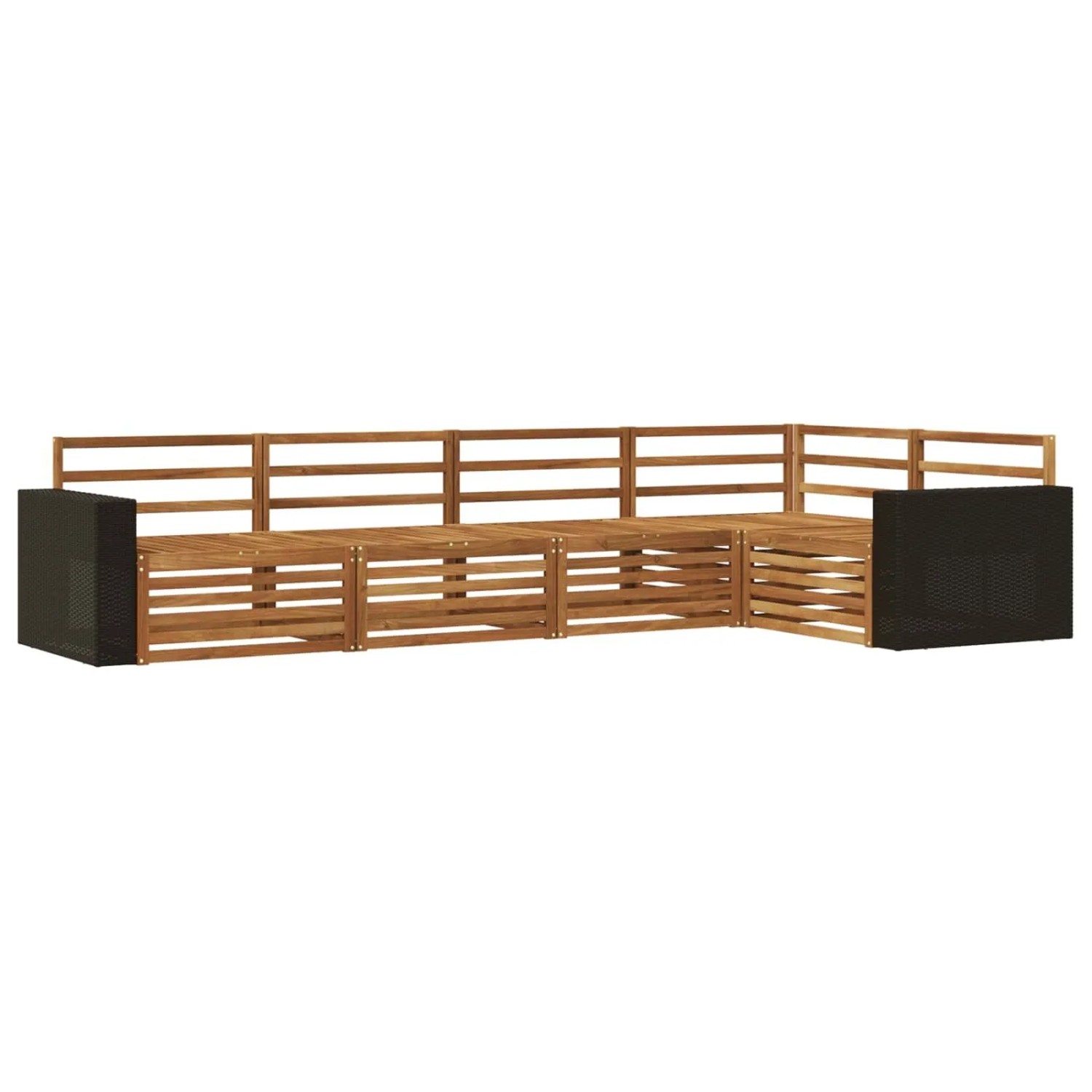 vidaXL Outdoor-Sofagarnitur 5 Stk Natur 331 x 172,5 x 73 cm 3383362