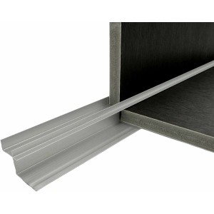 Silberne Colortree Aluminium Innenecke für 8mm Paneele, Montageprofil und Winkelprofil.