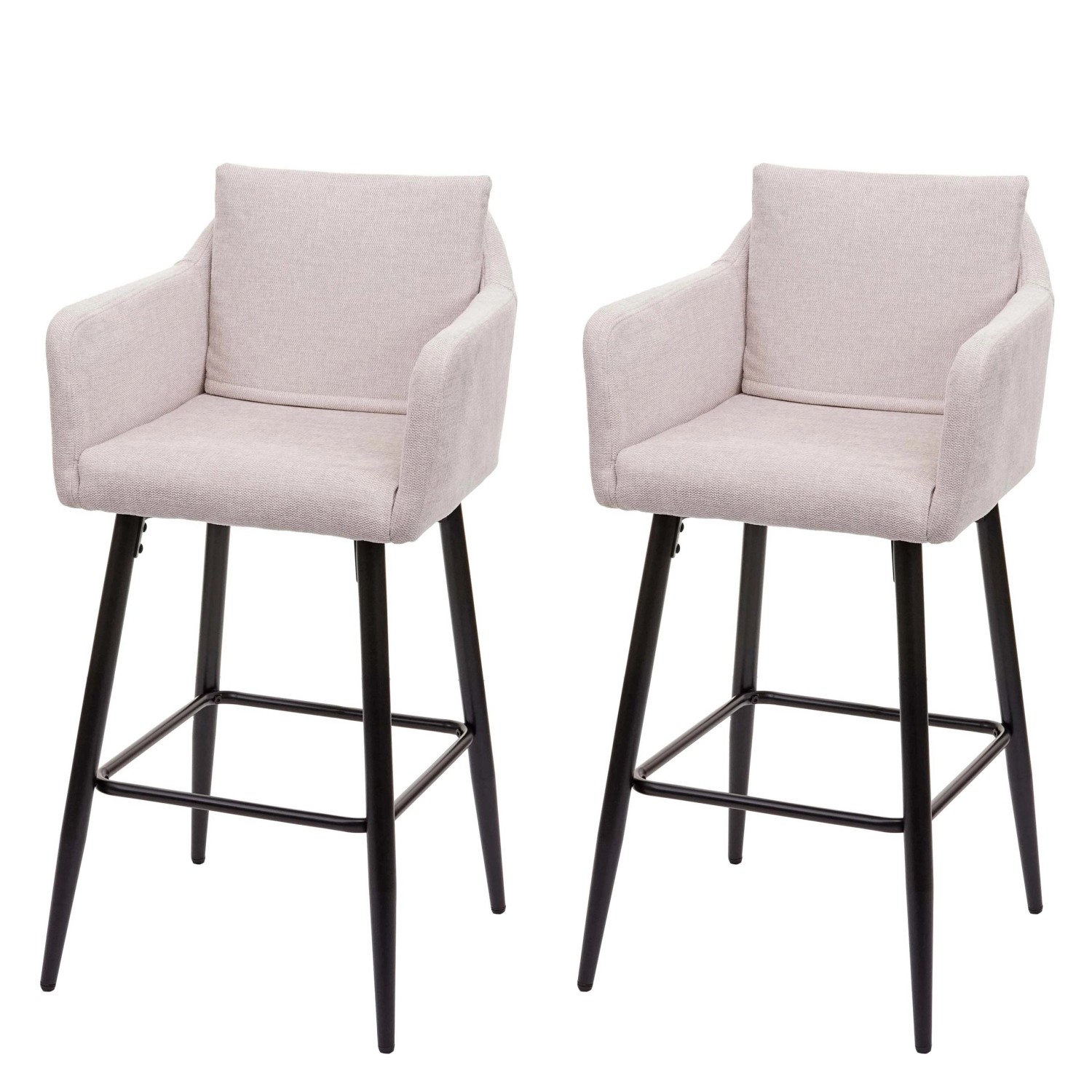 PROREGAL 2er-Set Barhocker Mit Lehne Sitzhöhe 74cm Fußablage Metall Stoff/T günstig online kaufen