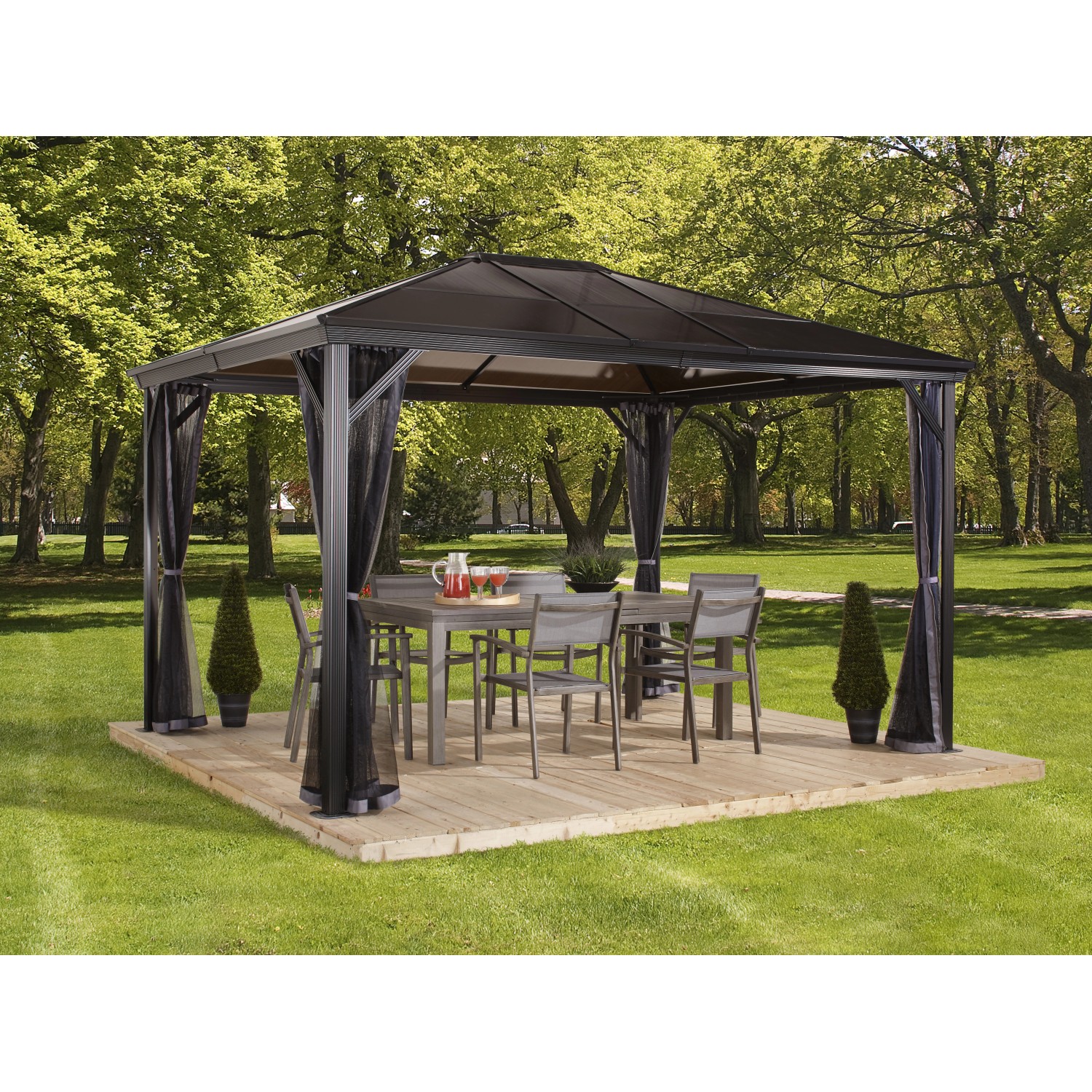 Sojag Aluminium-Pavillon Verona 10 x 14 Anthrazit 423 cm x 298 cm x 261 cm