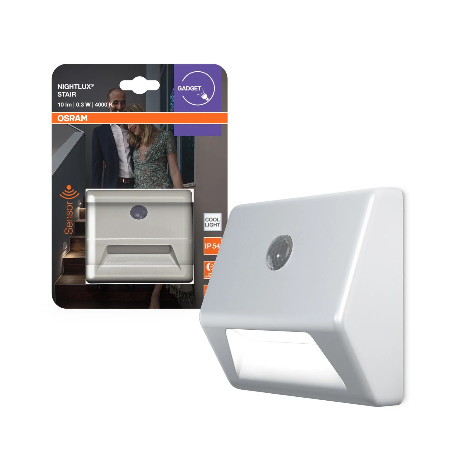 Osram LED-Nachtlicht Nightlux Stair 0,25 W 4.000 K 2,8 cm x 8,4 cm x 7,3 cm