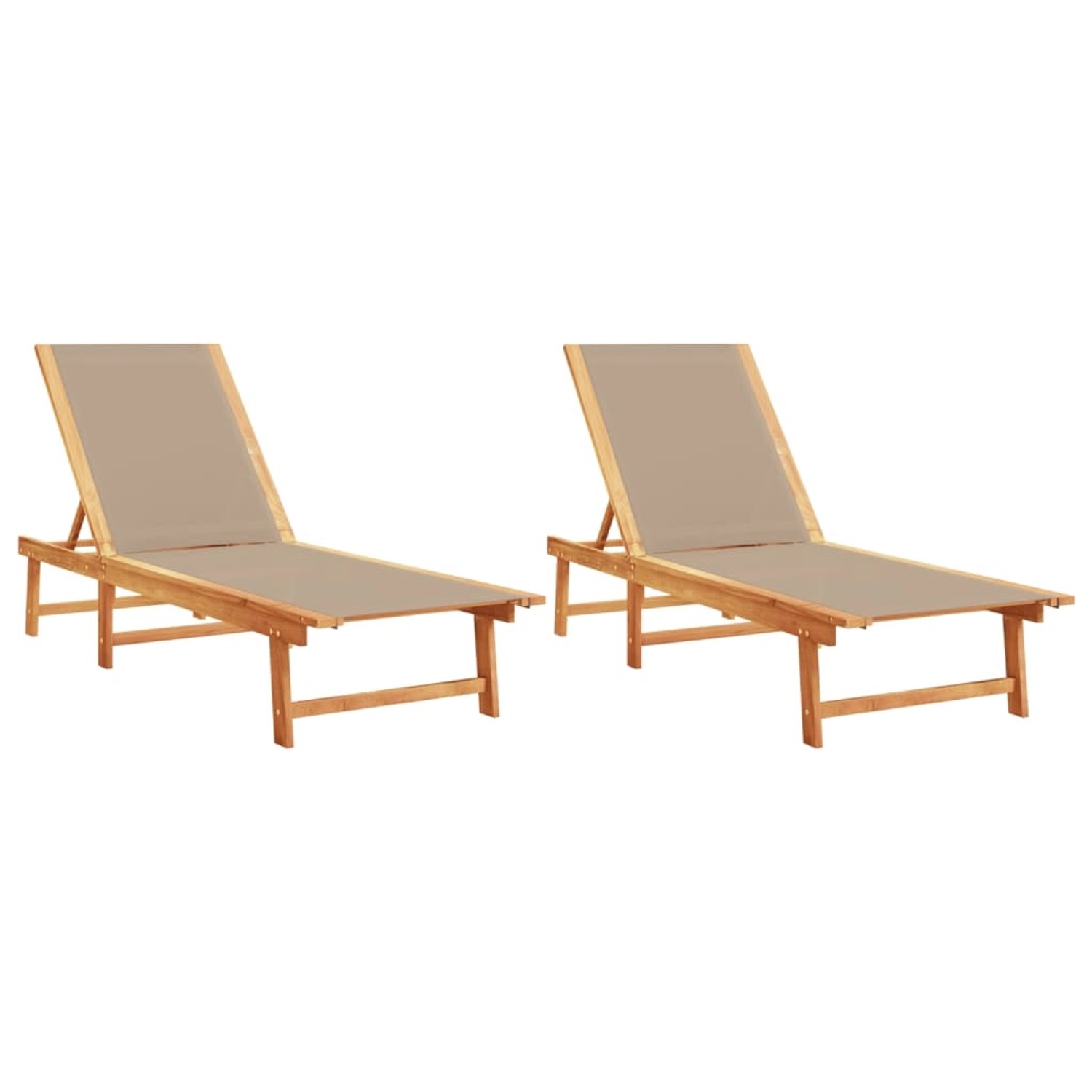 vidaXL Sonnenliegen 2 Stk Taupe Massivholz Akazie und Textilene 3279251 günstig online kaufen