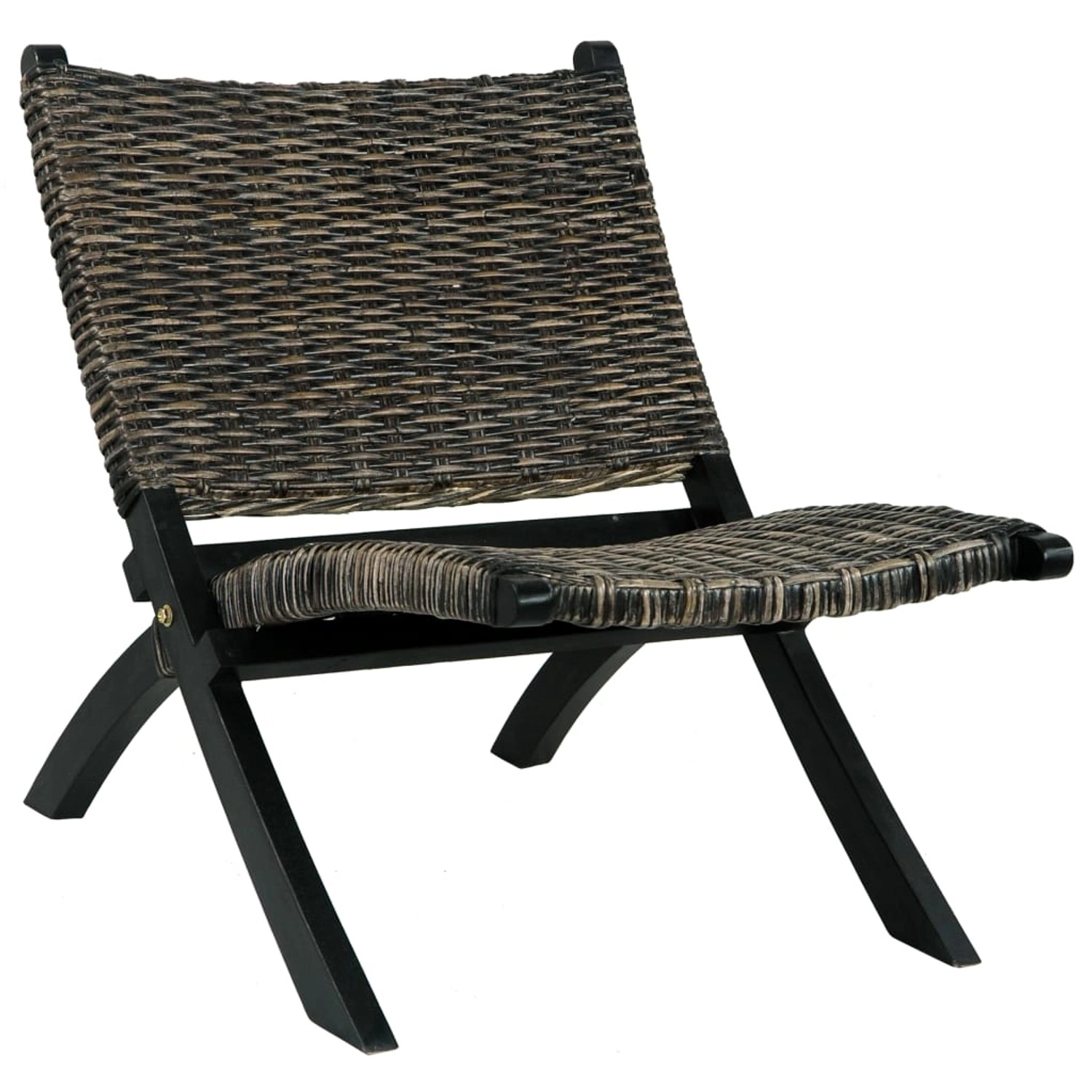 vidaXL Relaxstuhl Schwarz Natur Kubu-Rattan und Massivholz Mahagoni 285802 günstig online kaufen