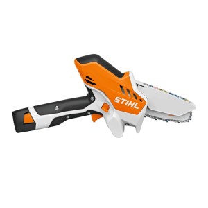 Stihl Akku-Gehölzschneider GTA 26 Set mit Akku und Ladegerät, orange-weiß. Kompakte Astsäge für Gartenarbeiten.