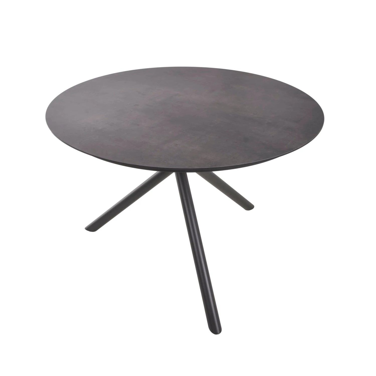 DELUKE Gartentisch HEINZ Rund Laminat Grau 110x110x75cm Terrassentisch Wetterfest Outdoor Tisch