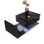 okwish Couchtisch mit Glas und LED-Effekt mit Glasplatte 100 × 50 cm Schwarz_9