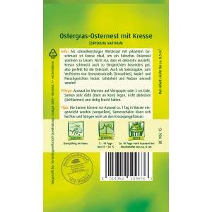 Quedlinburger Ostergras-Osternest mit Kresse Samenpackung für ein dekoratives Osternest.