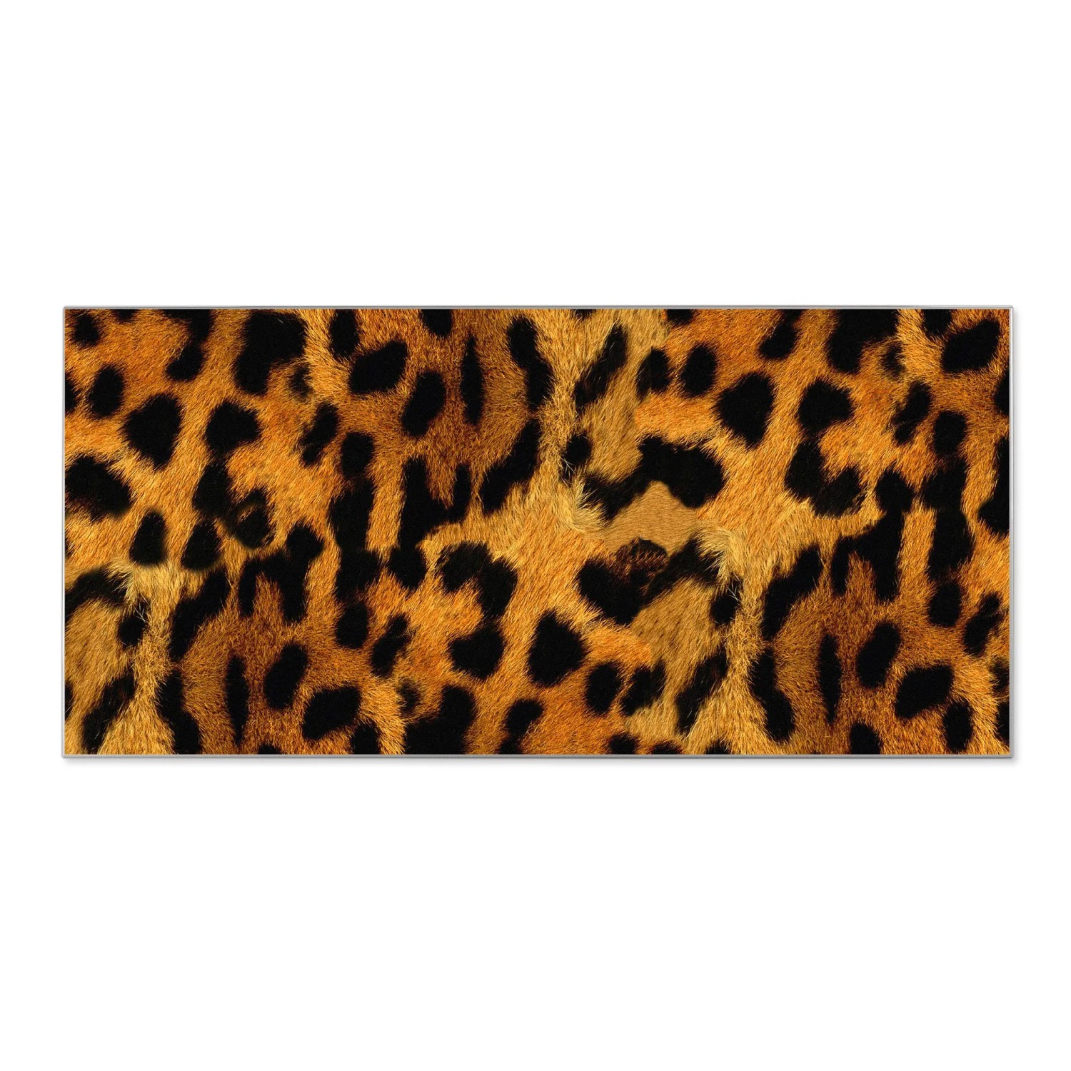 Magnettafel 78x37cm mit Leopard-Motiv. Silberne Magnetwand/Pinnwand inkl. 4 Magnete.