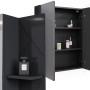 Vicco Badspiegelschrank Irma, anthrazit hochglanz, 80x75 cm, mit offenen und geschlossenen Fächern.