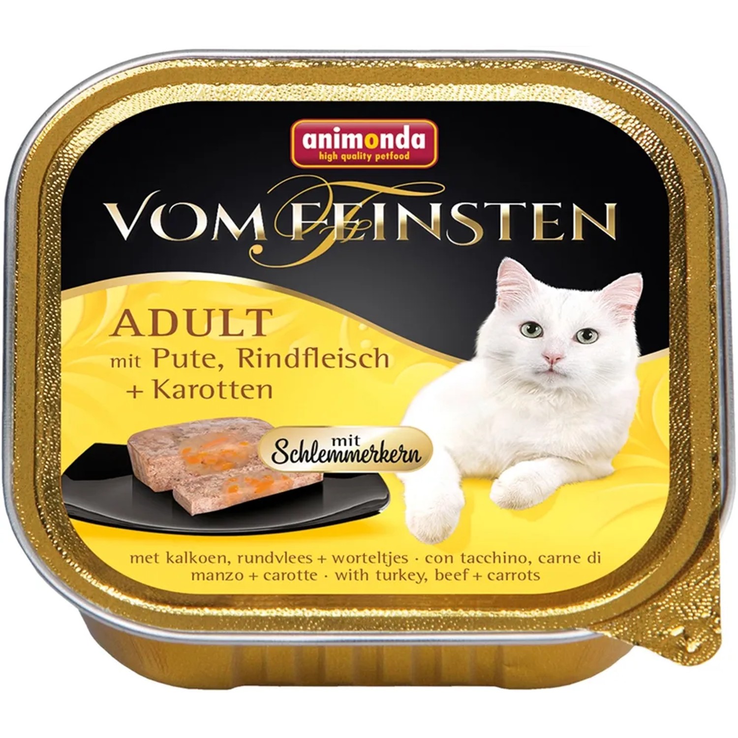 Vom Feinsten Katzen-Nassfutter Adult Huhn und Rind und Karotten 100 g